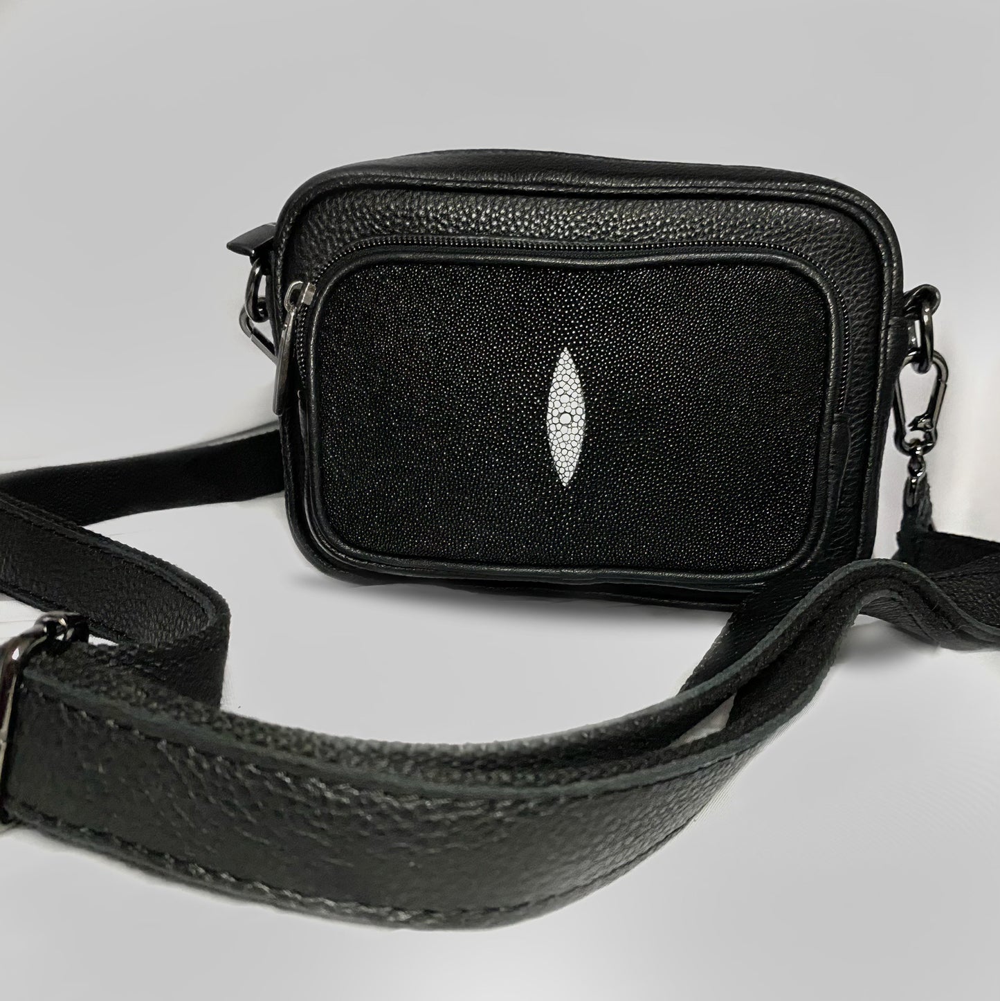 Crossbody Unisex AS GLAM Exotic Leather Piel de Ternera en combinación con Mantarraya