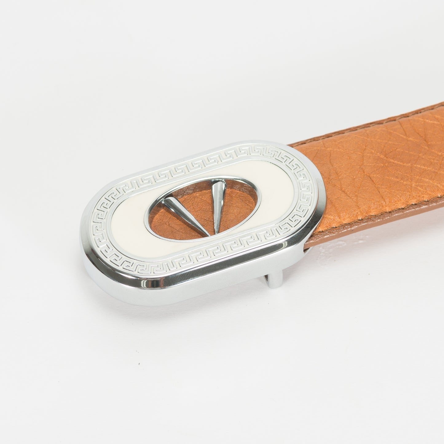 Cinturón Casual Caballero As Glam Piel Exótica Avestruz Premium Color Miel Forro Piel Bovino