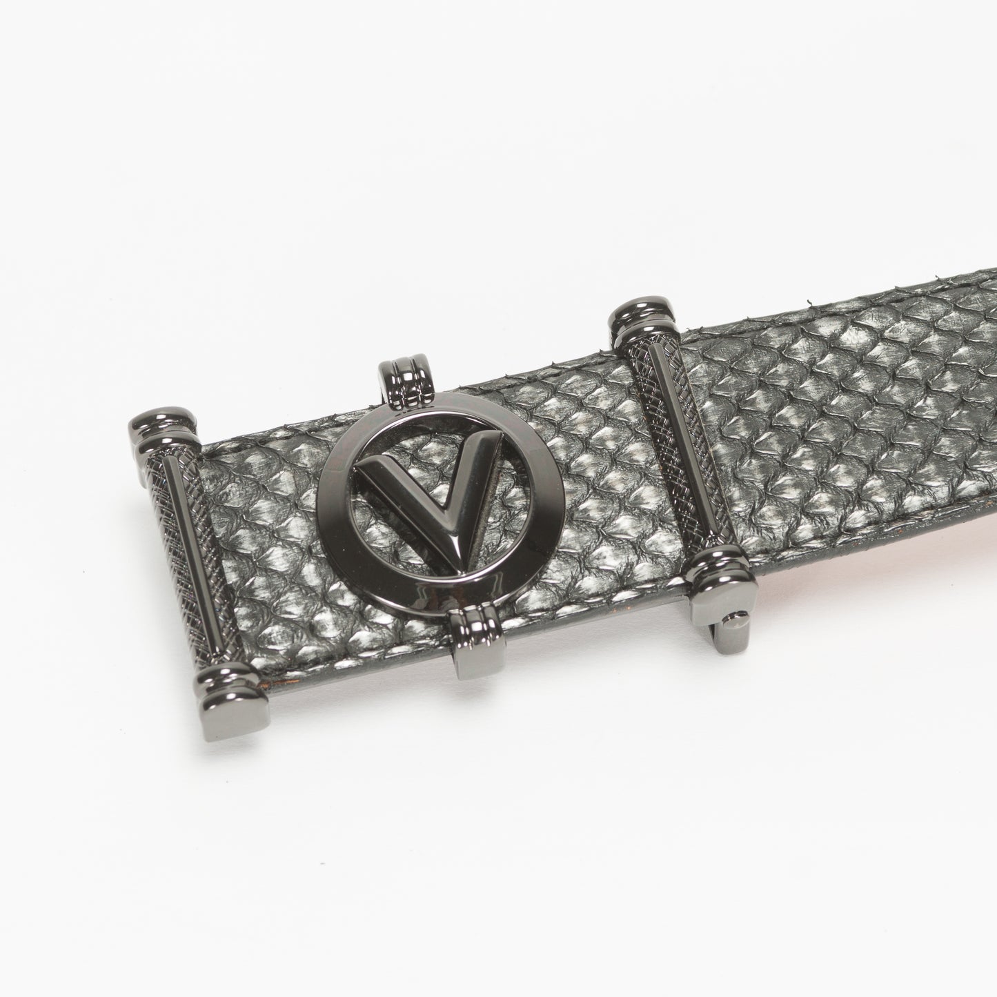 Cinturón Casual Caballero As Glam Piel Exótica Pitón Premium Color Negro Forro Piel Bovino