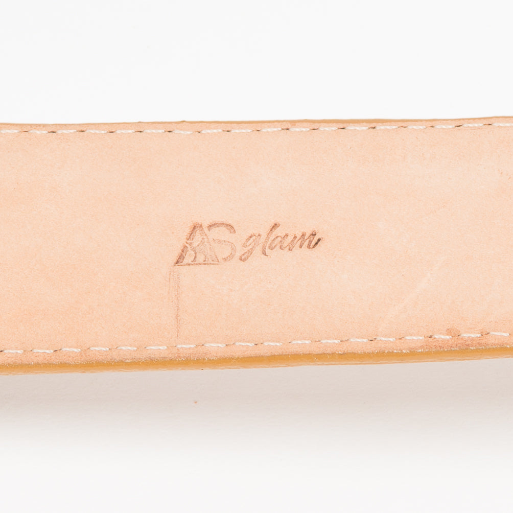 Cinturón Casual Caballero As Glam Piel Exótica Avestruz Premium Color Miel Forro Piel Bovino