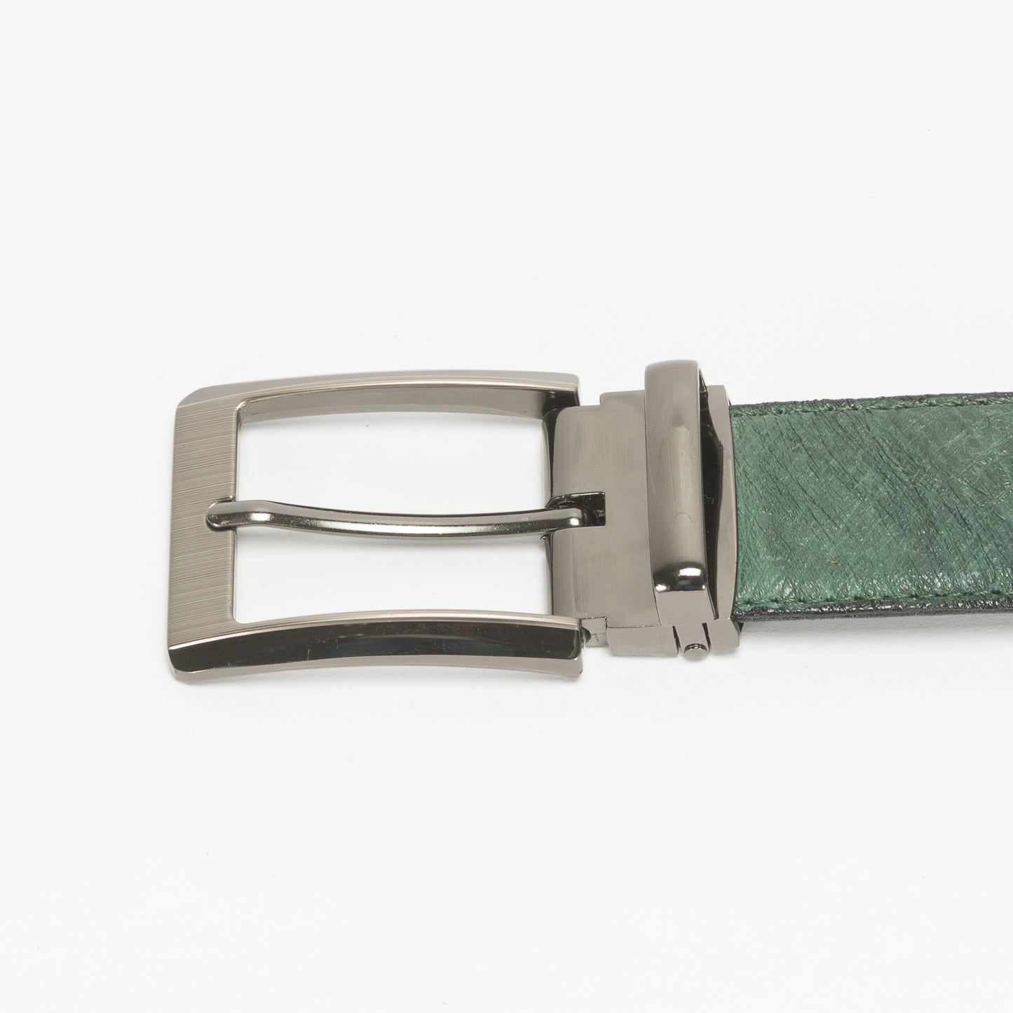 Cinturón Casual Caballero As Glam Piel Exótica Avestruz Premium Color Verde Forro Piel Bovino