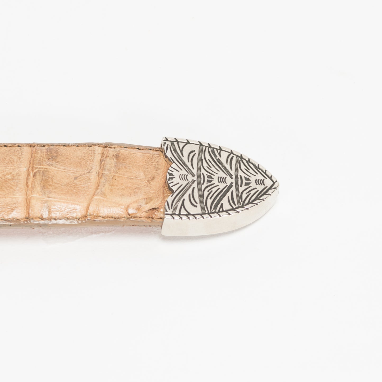 Cinturón Casual Dama As Glam Piel Exótica Cocodrilo Premium Color Beige Forro Bovino