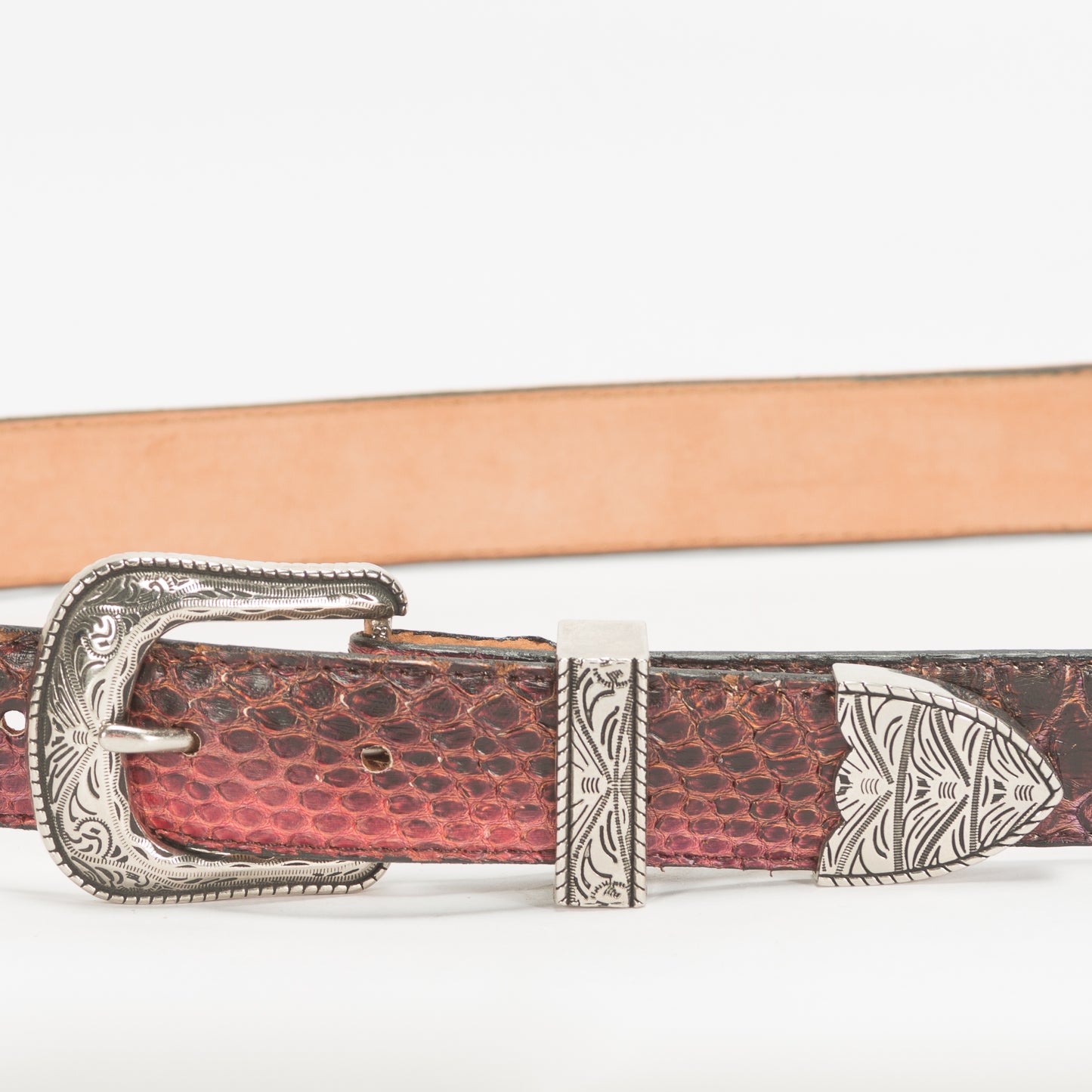 Cinturón Casual Dama As Glam Piel Exótica Pitón Premium Color Multicolor Forro Piel Bovino