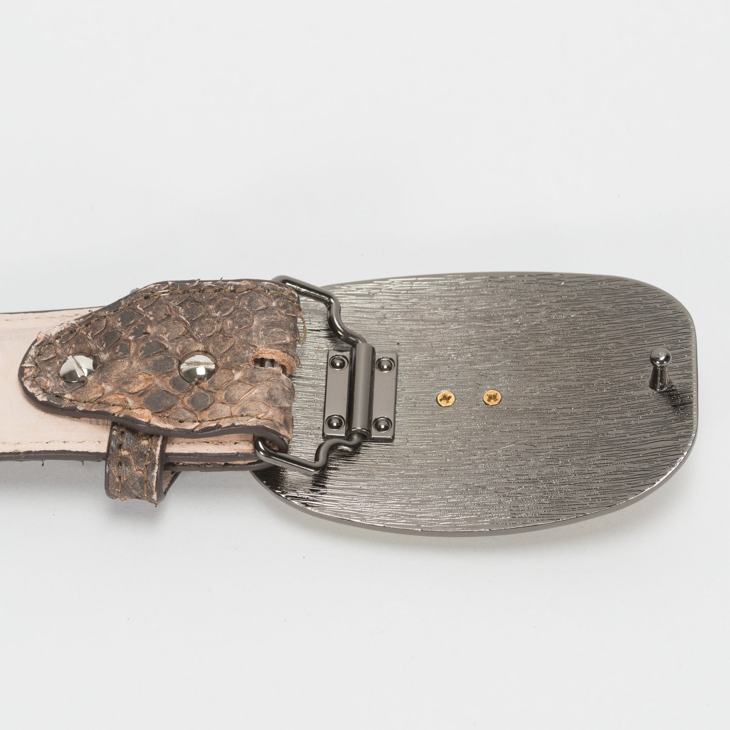 Cinturón Casual Caballero As Glam Piel Exótica Pitón Premium Color Natural Forro Piel Bovino