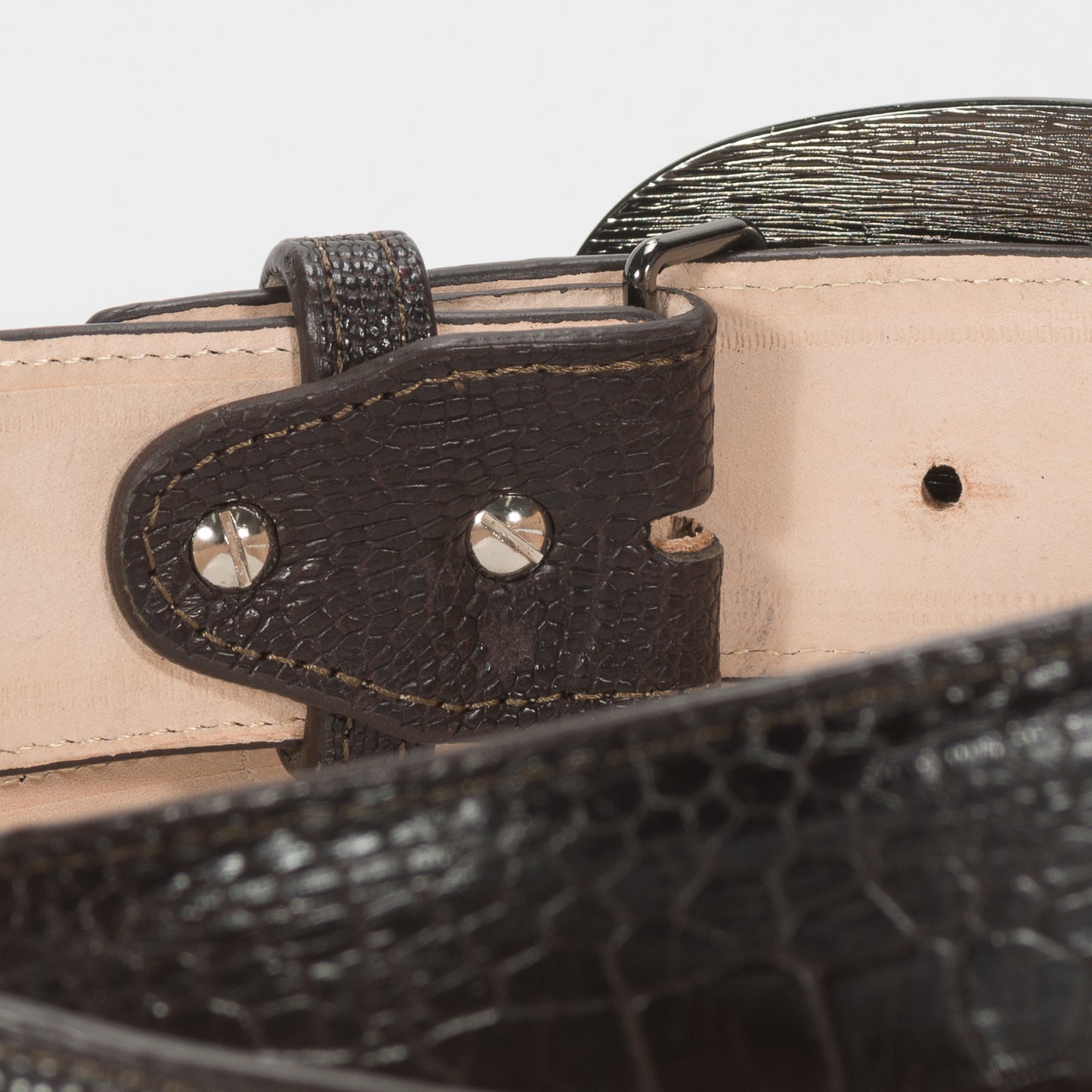 Cinturón Casual Caballero As Glam Piel Exótica Pata de Avestruz Premium Color Gris Café Piel Bovino