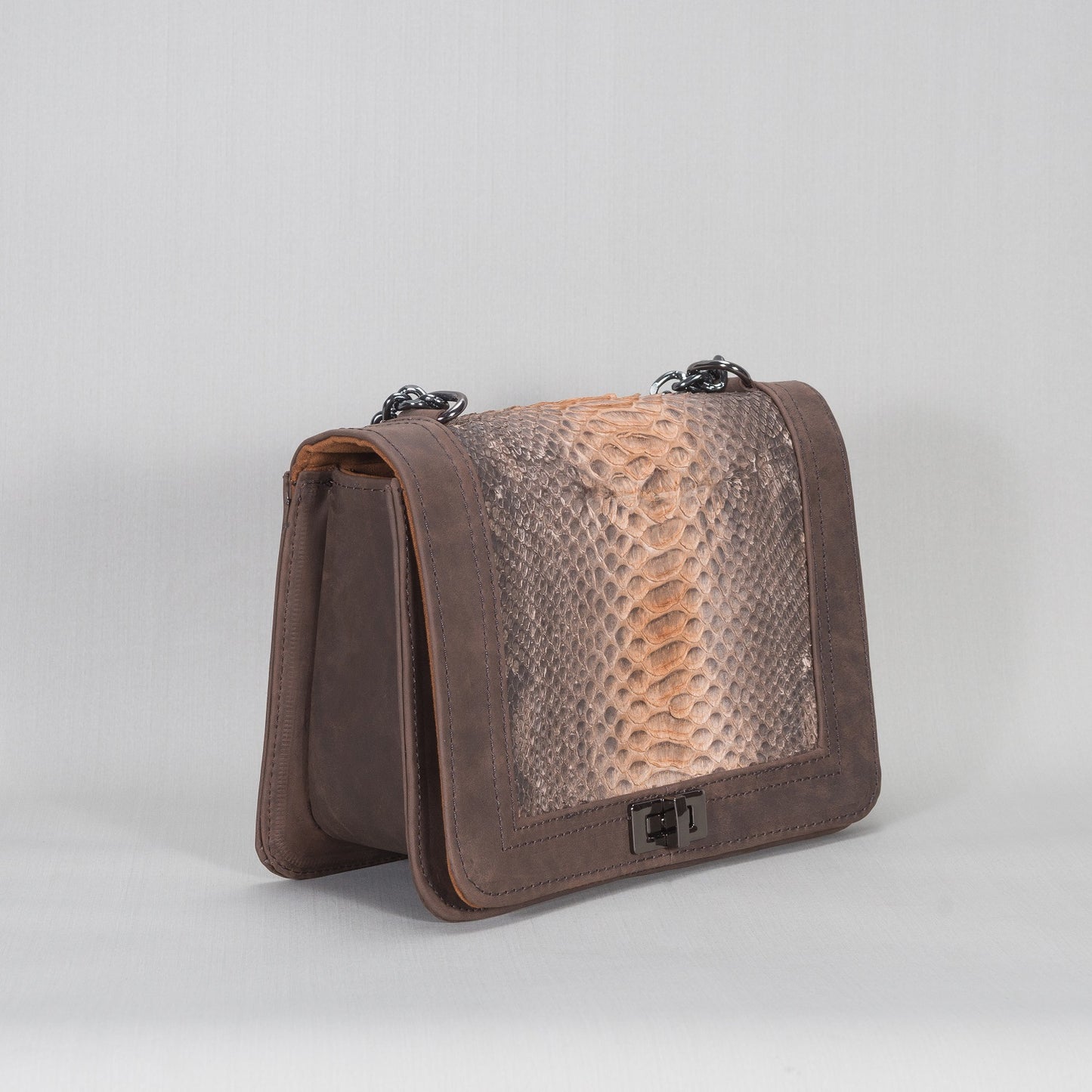Bolsa Dama As Glam Exotic Leather en piel de Pitón con piel de Ternera