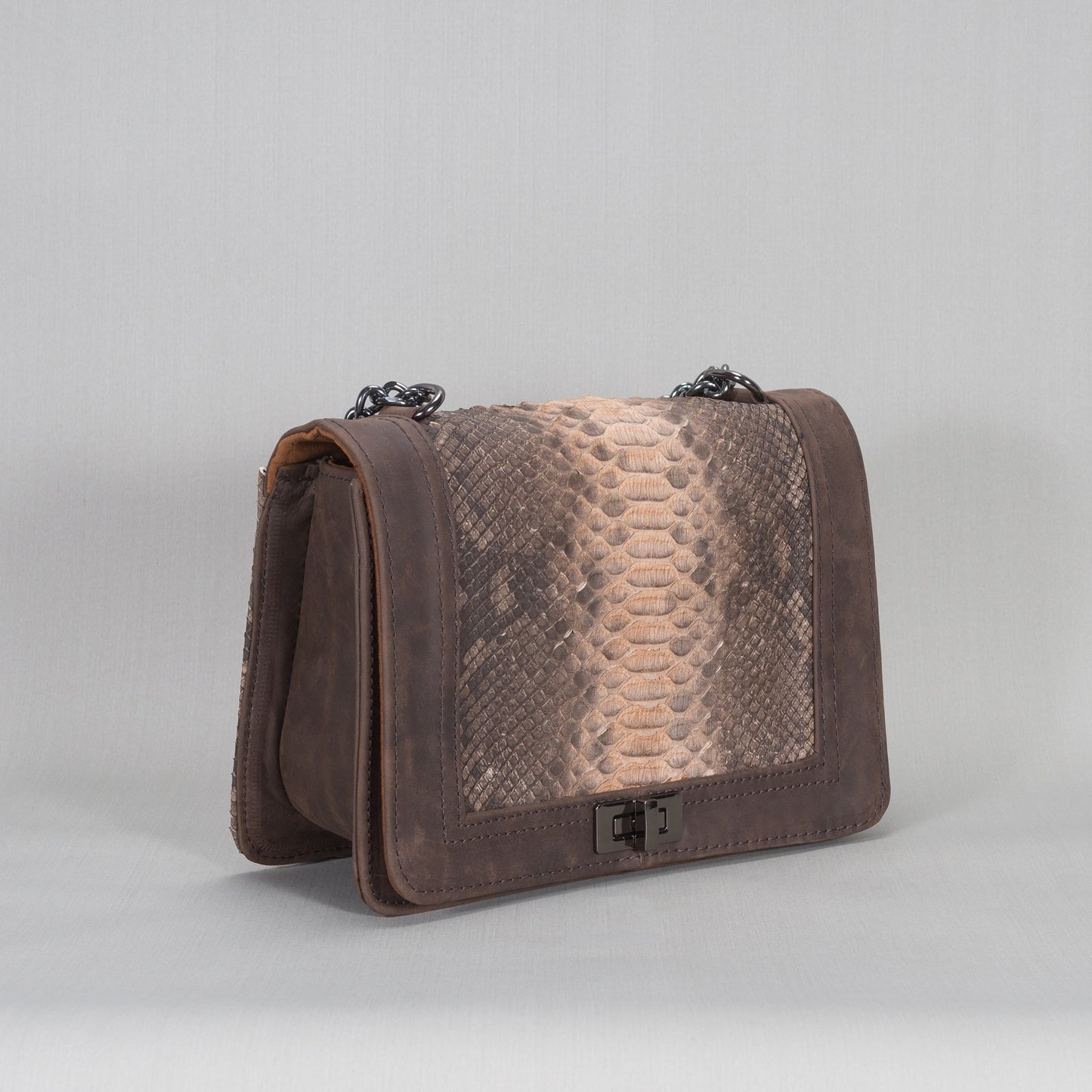 Bolsa Dama As Glam Exotic Leather en piel de Pitón con piel de Ternera