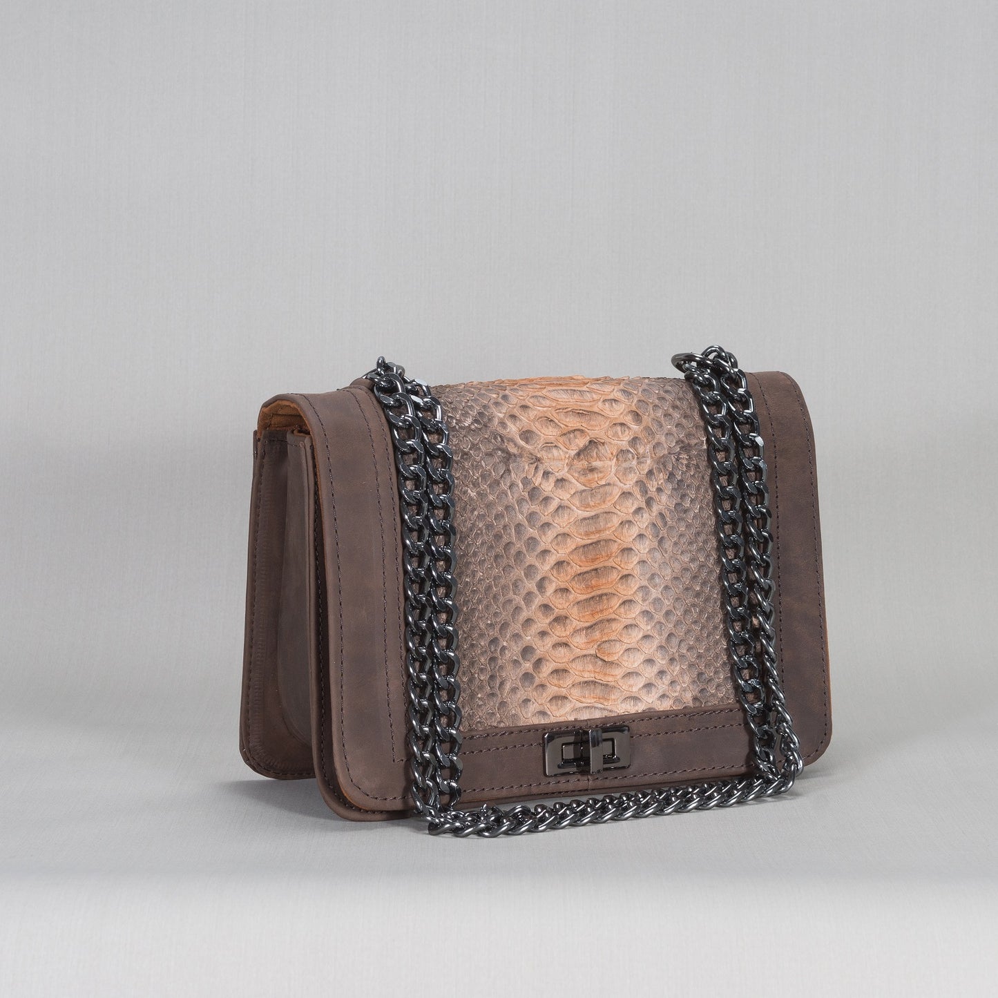 Bolsa Dama As Glam Exotic Leather en piel de Pitón con piel de Ternera