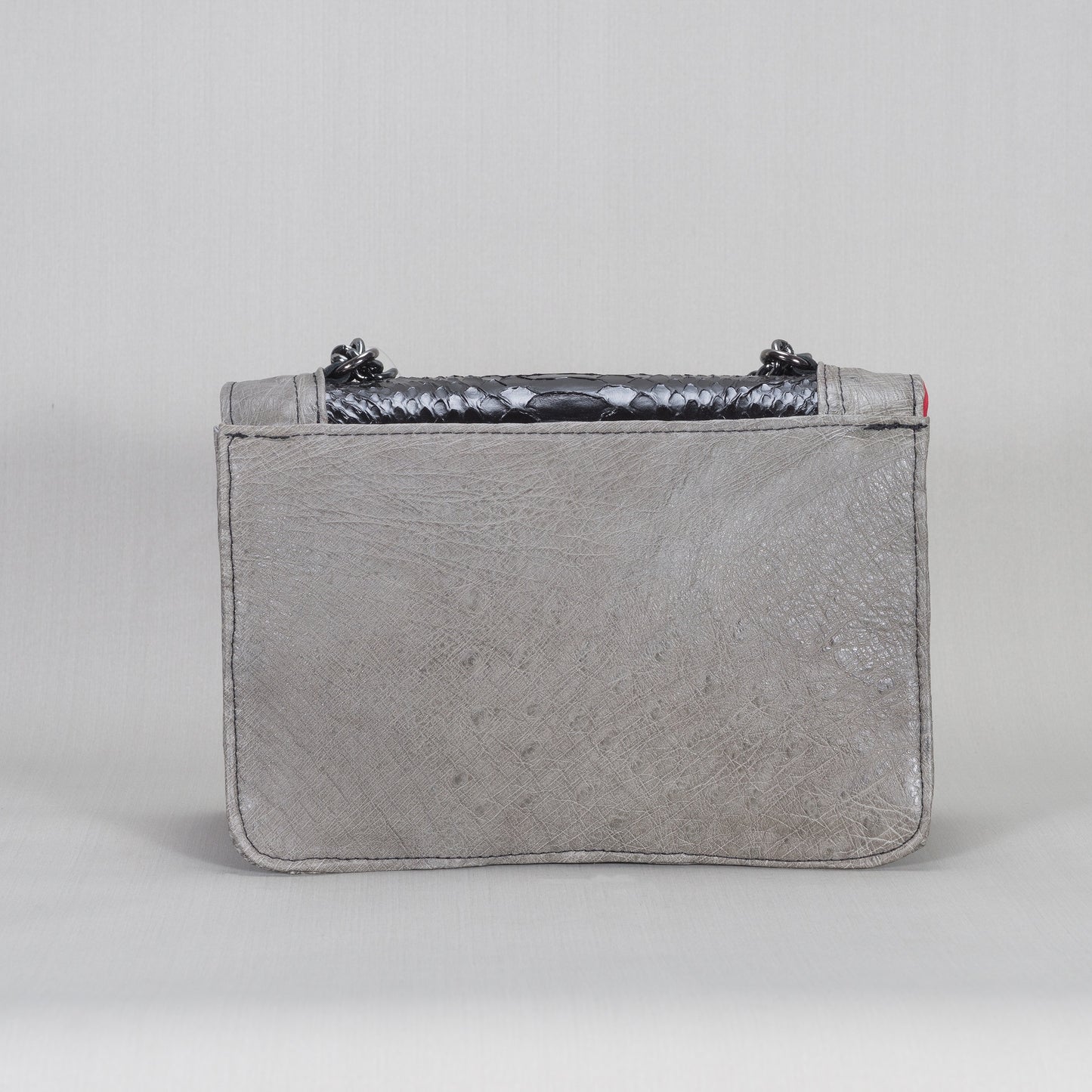 Bolsa Dama As Glam Exotic Leather en piel de Pitón con piel Avestruz