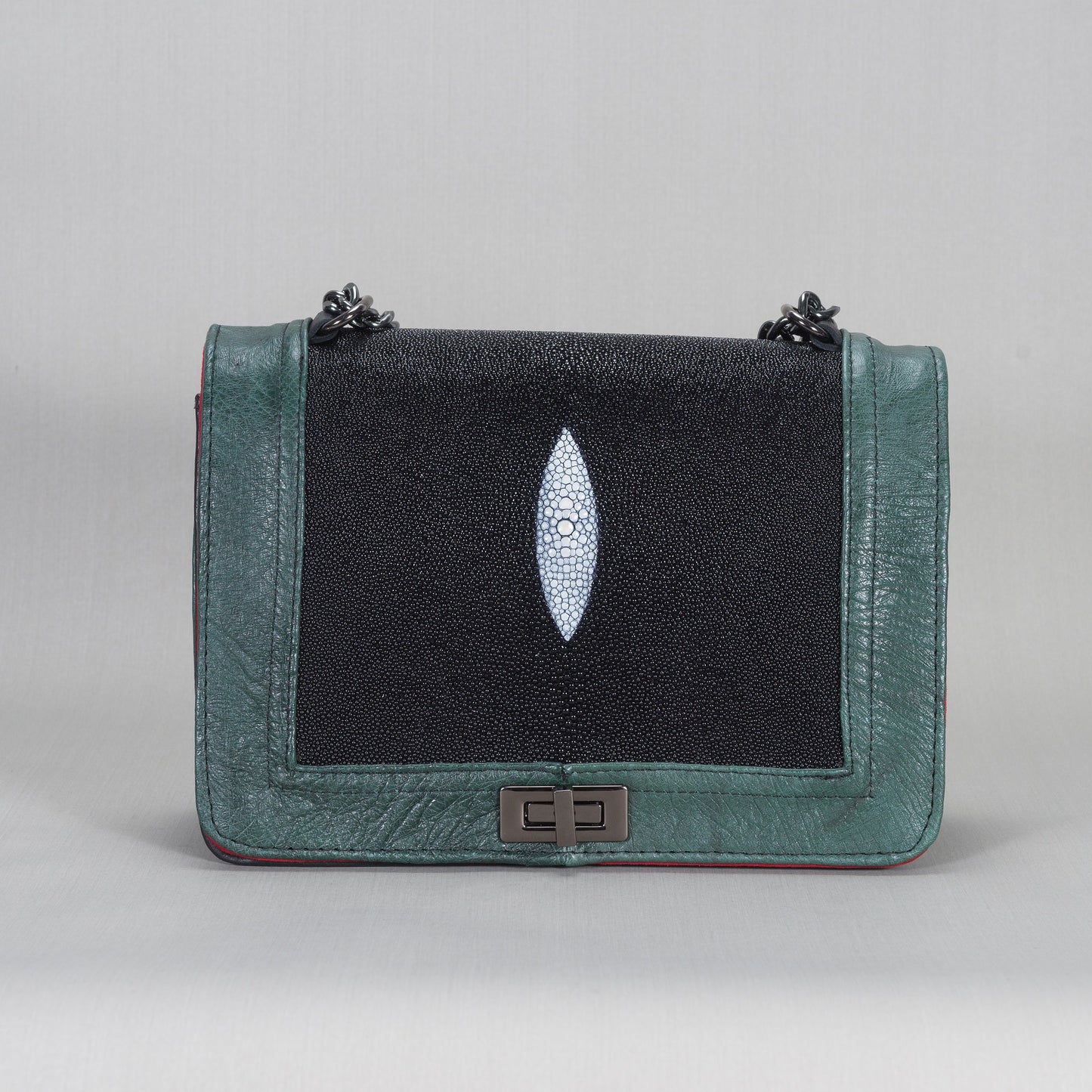 Bolsa Dama As Glam Exotic Leather en piel de Avestruz y piel genuina de Mantarraya