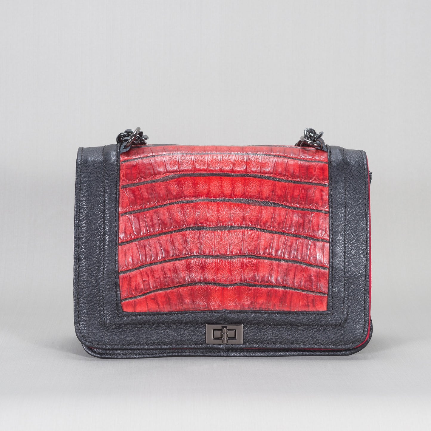 Bolsa Dama As Glam Exotic Leather en Piel de Ternera y piel genuina de Cocodrilo brillante