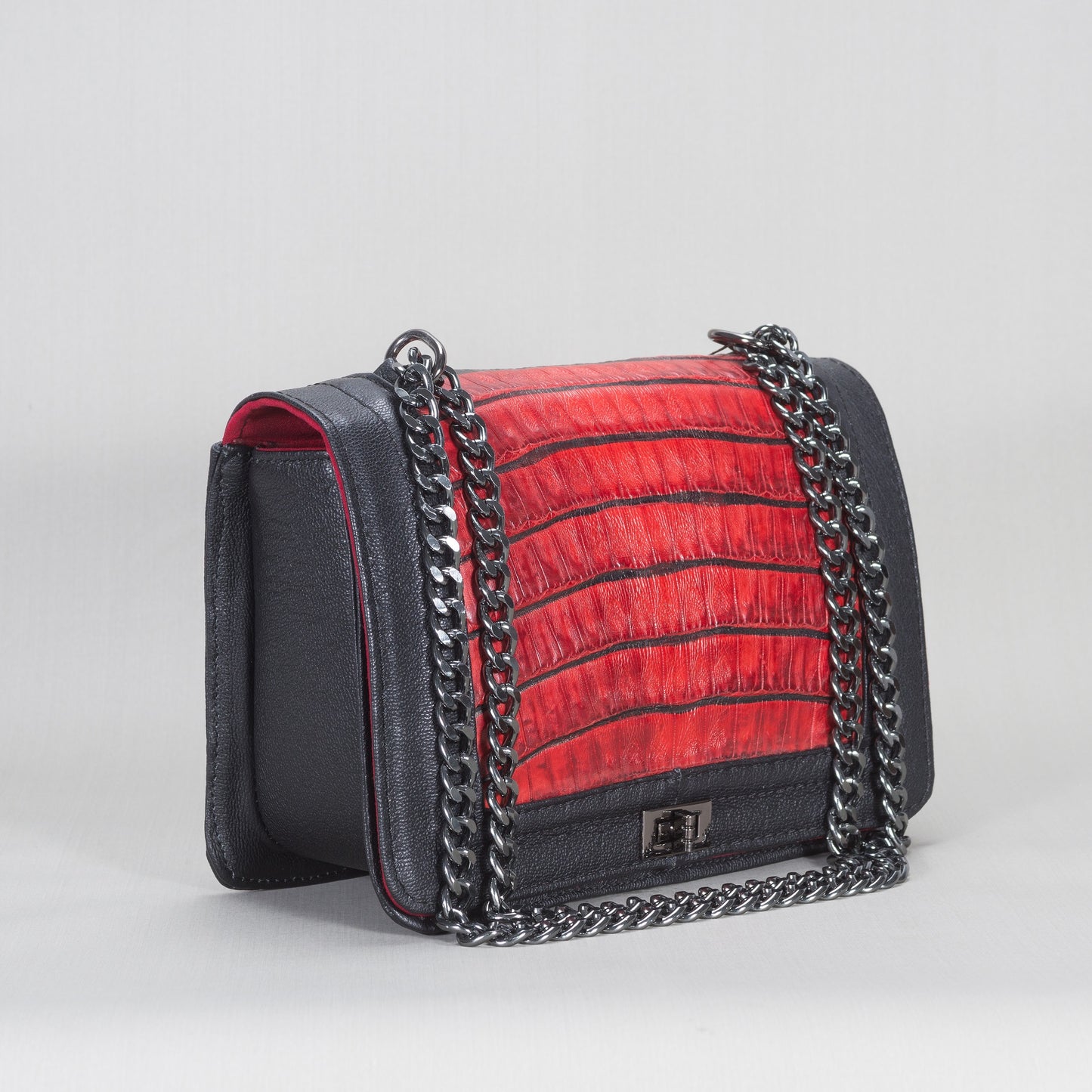 Bolsa Dama As Glam Exotic Leather en Piel de Ternera y piel genuina de Cocodrilo brillante