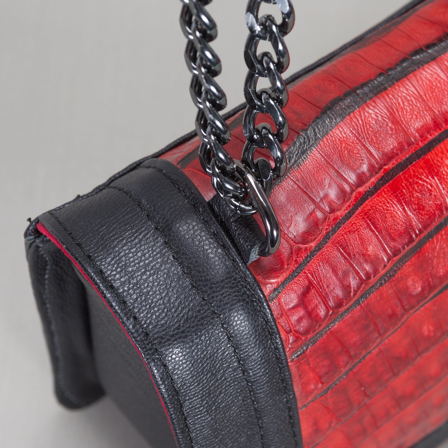 Bolsa Dama As Glam Exotic Leather en Piel de Ternera y piel genuina de Cocodrilo brillante