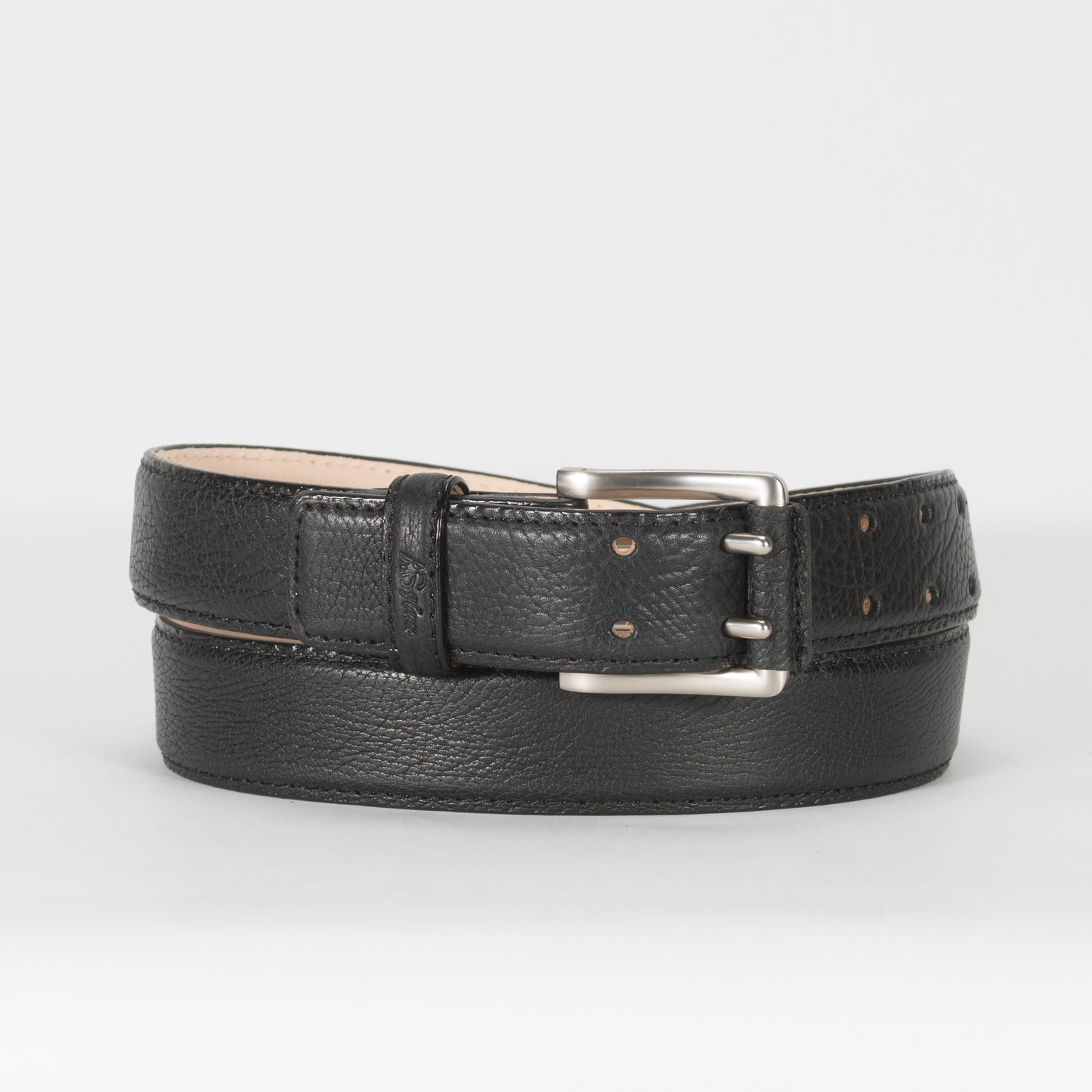 Cinturón Casual Caballero As Glam Piel Exótica Búfalo Premium Color Negro Forro Piel Bovino