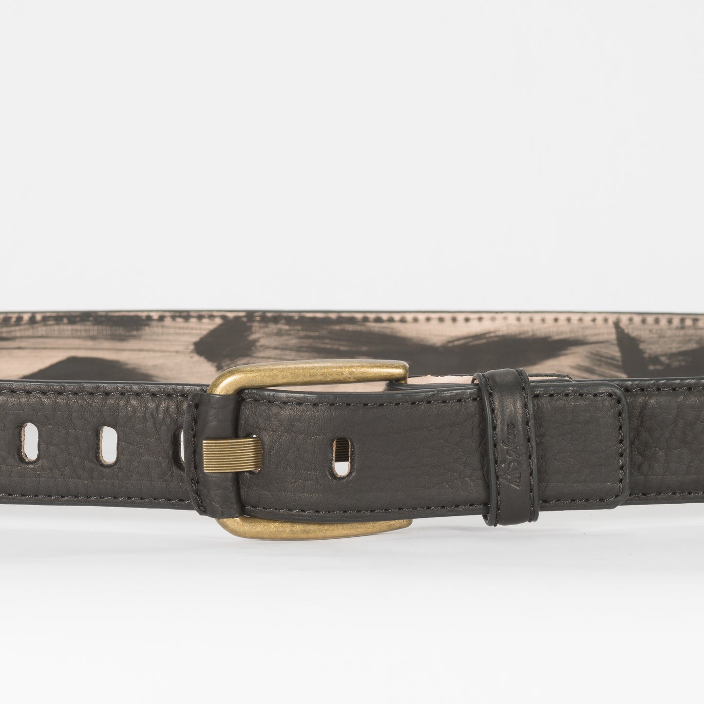 Cinturón Casual Caballero As Glam Piel Exótica Búfalo Premium Color Negro Forro Piel Bovino