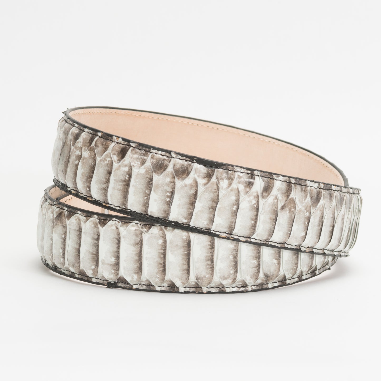 Cinturón Casual Caballero As Glam Piel Exótica Pitón Premium Color Natural Forro Piel Bovino