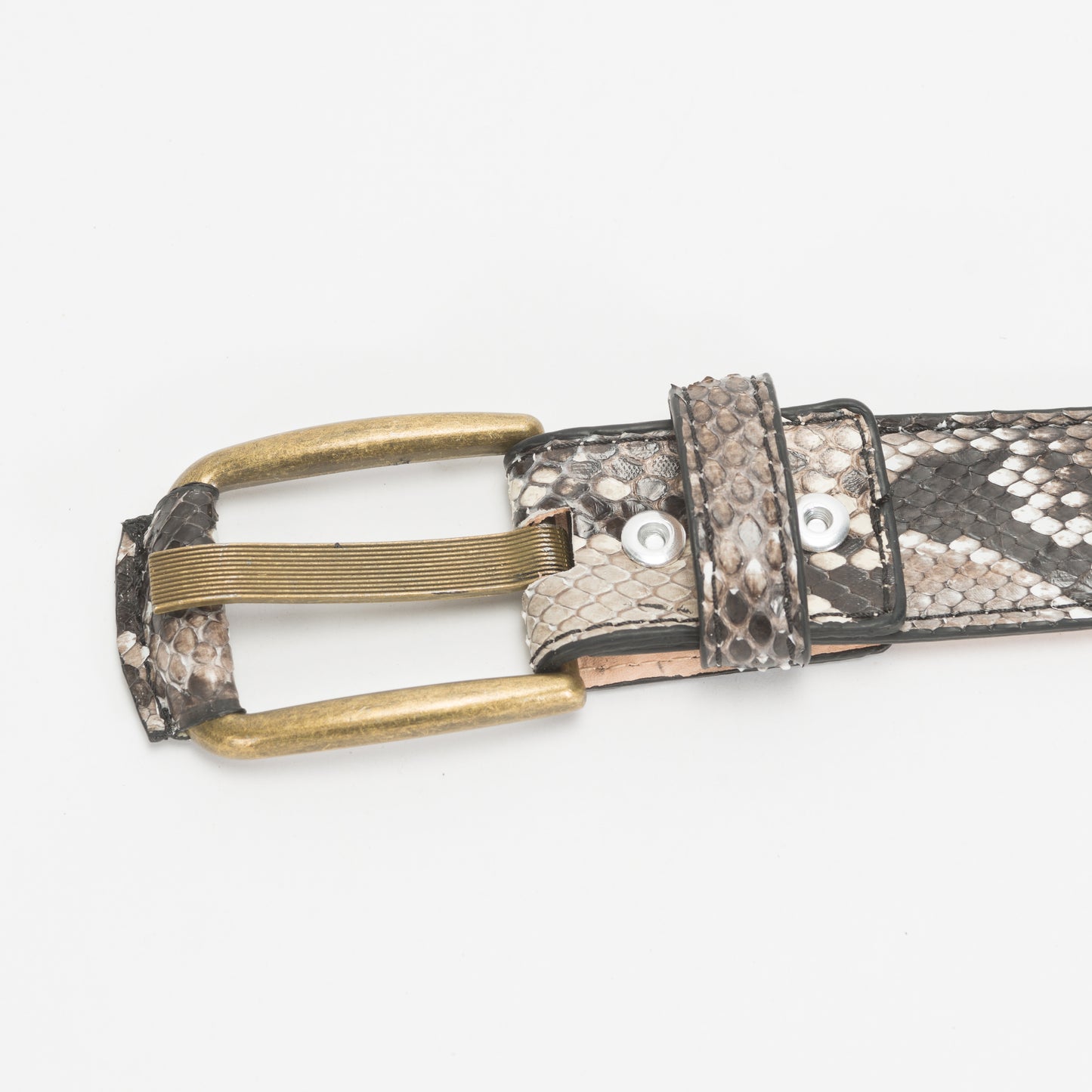 Cinturón Casual Caballero As Glam Piel Exótica Pitón Premium Color Natural Forro Piel Bovino