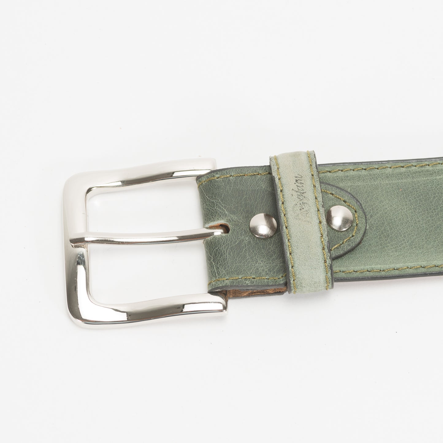 Cinturón Casual Caballero As Glam Ternera Premium Color Verde Forro Piel Bovino