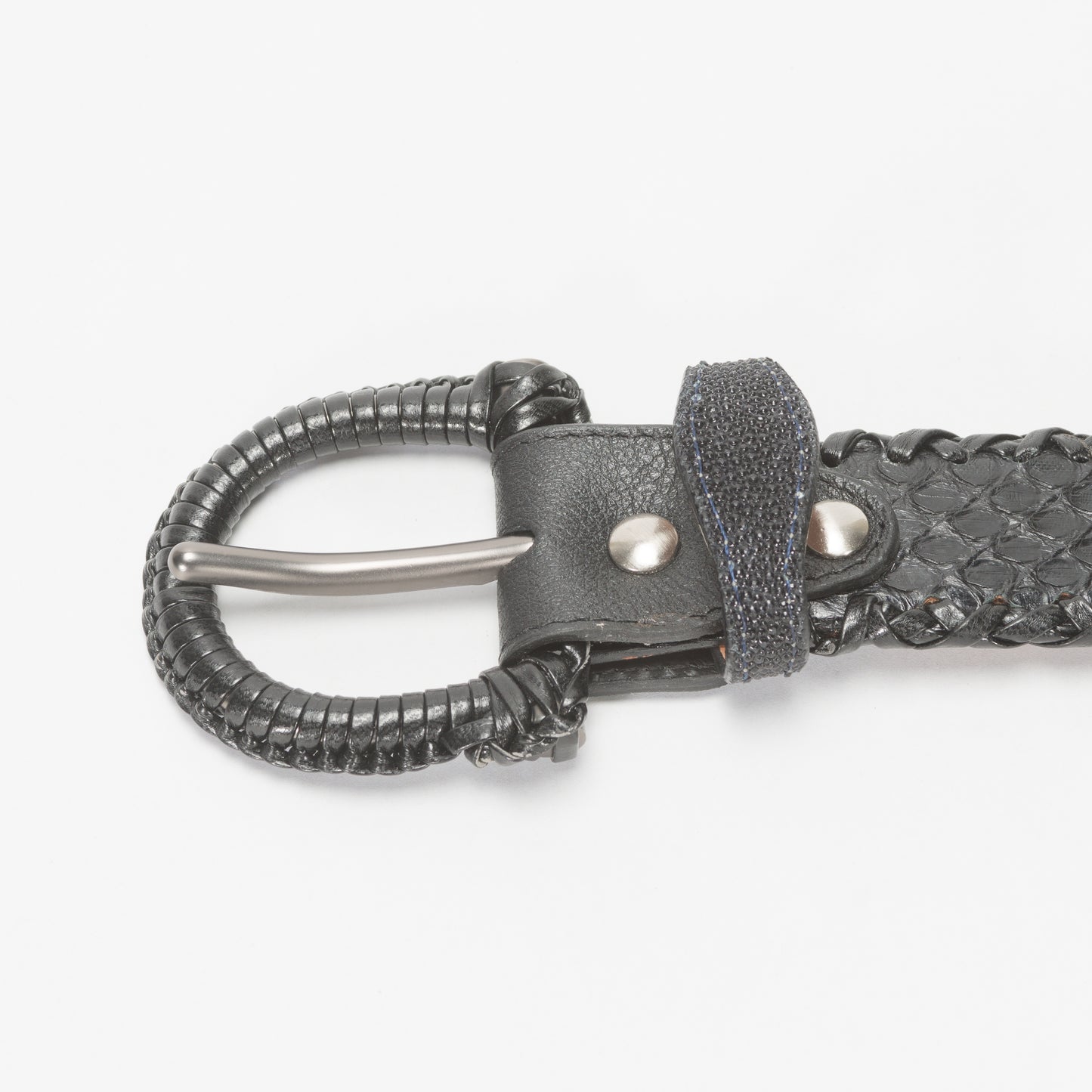 Cinturón Casual Caballero As Glam Piel Exótica Pitón Premium Color Negro Forro Piel Bovino