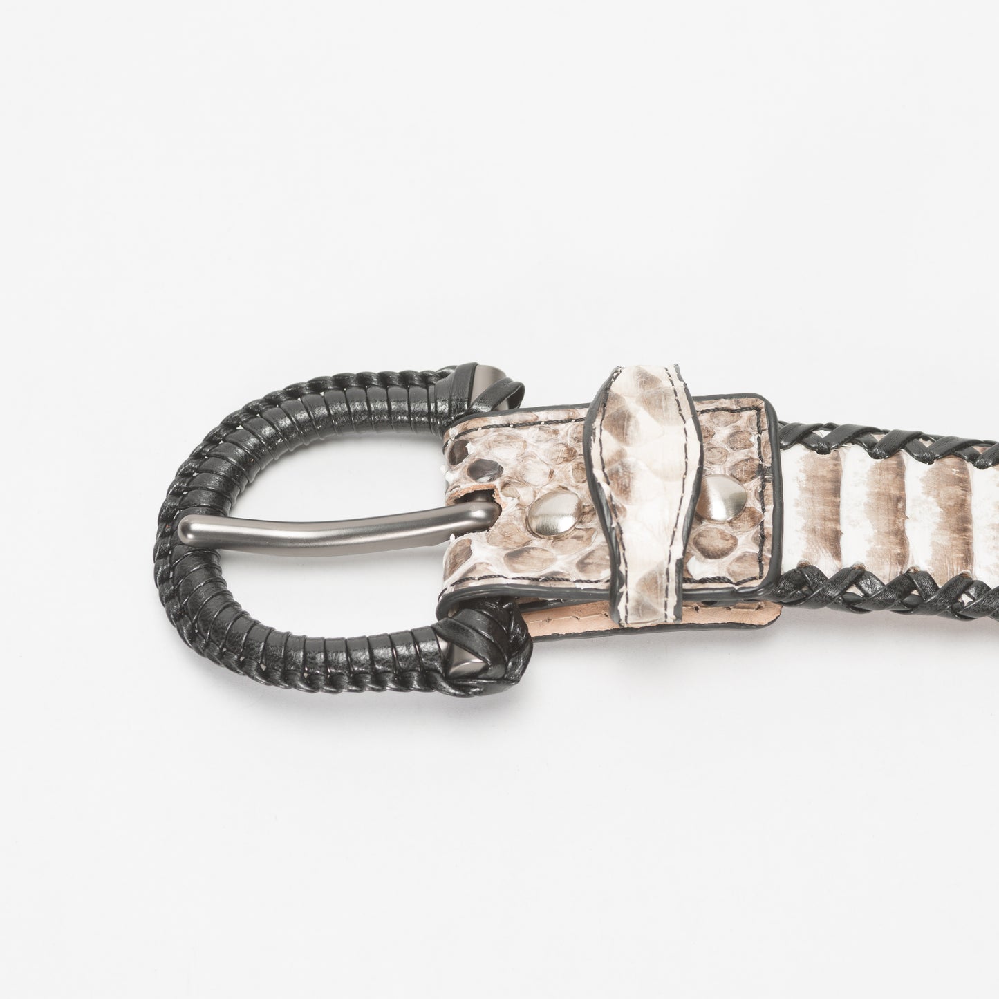 Cinturón Casual Caballero As Glam Piel Exótica Pitón Premium Color Natural Forro Piel Bovino